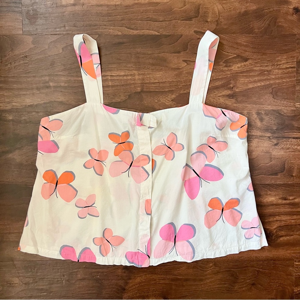 Kate Spade Dream A Little Dream Sleeveless Butterfly Print Pajama Top Size L